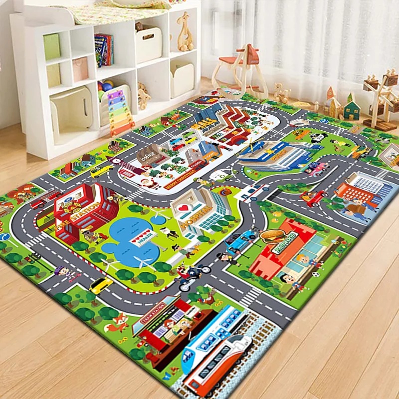 Outdoor Adventure Toys - 알록달록한 어린이 도시 지도 놀이 매트