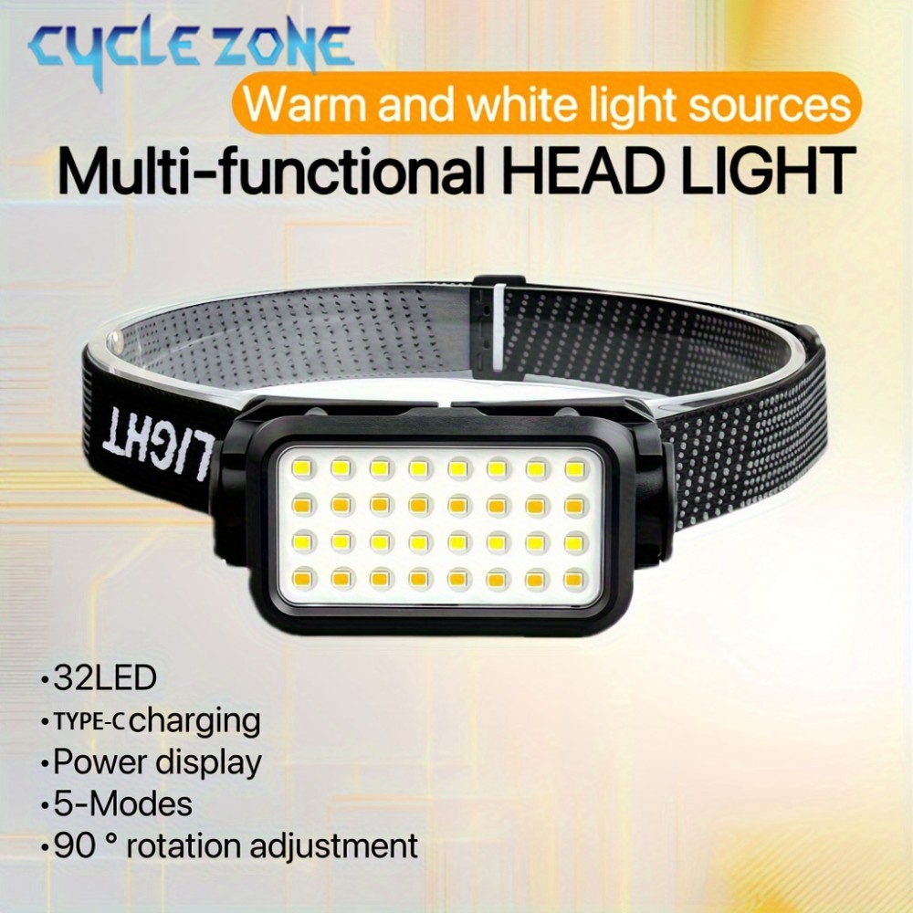 휴대용 충전식 헤드램프, 32 LED, 5 가지 모드  - Outdoor Adventure Hunt 리뷰 및 가격